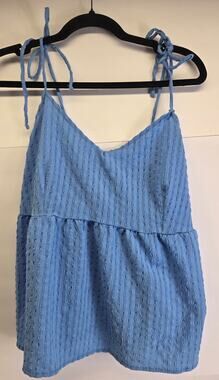 Culture Code SZ L Periwinkle adjustable Spaghetti Strap & smocked empire waist.